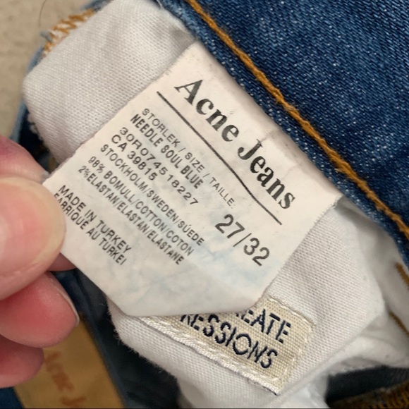 Acne Jeans ‘Needle’ High Rise Skinny in Soul Blue - Picture 6 of 8